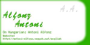 alfonz antoni business card